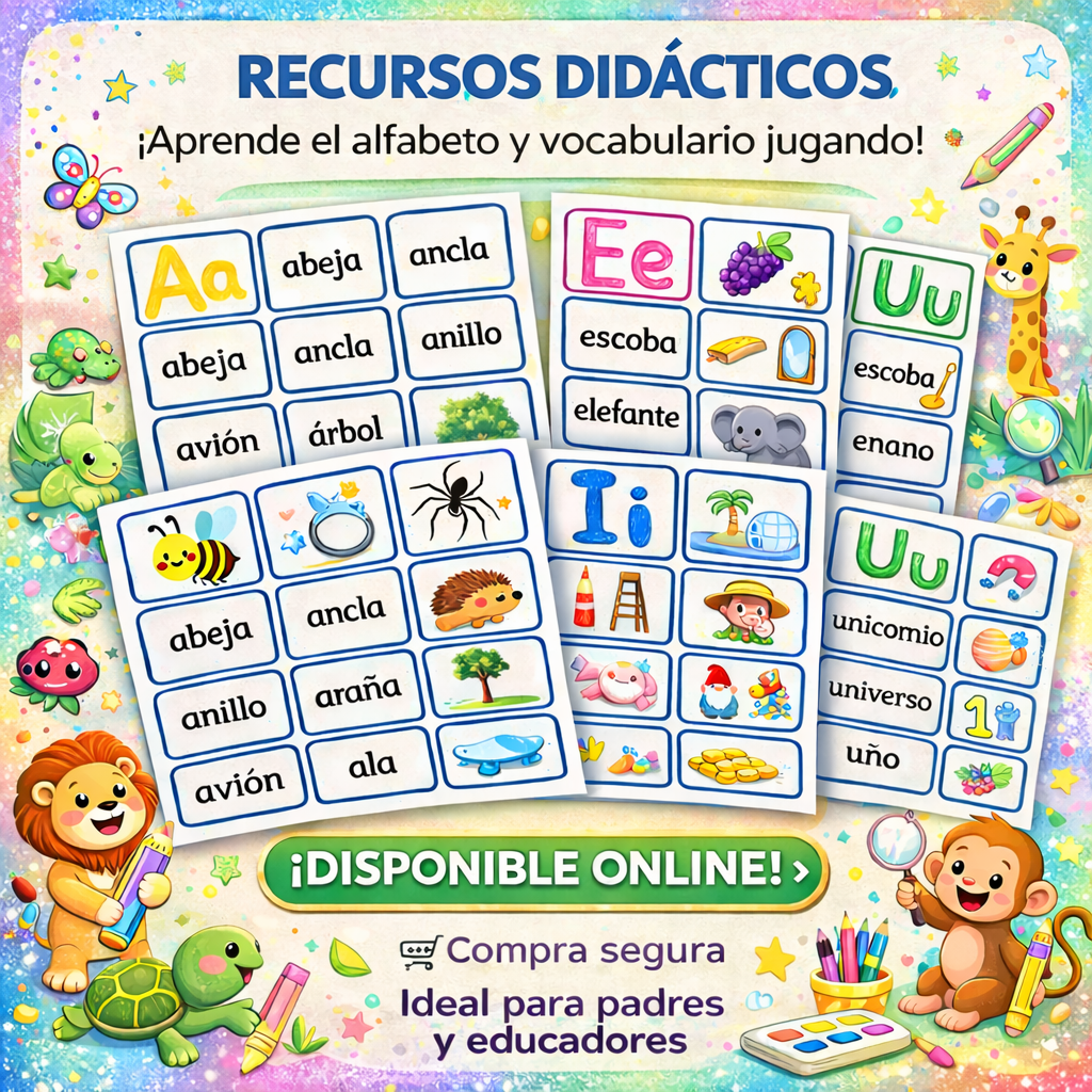 Tarjetas vocabulario aeiou