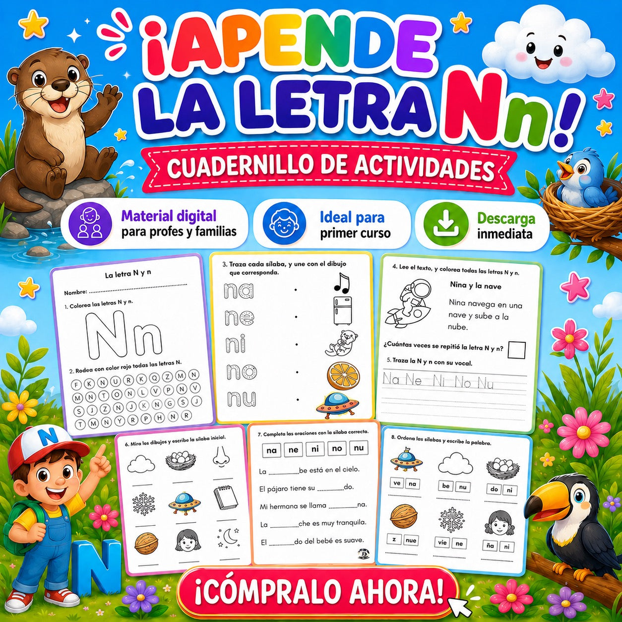 Cuadernillo de la letra Nn
