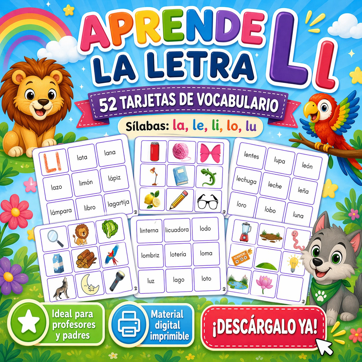 53 tarjetas de la leta Ll